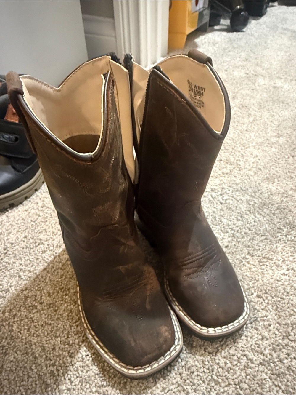Old West Brown Kids Cowboy Boots